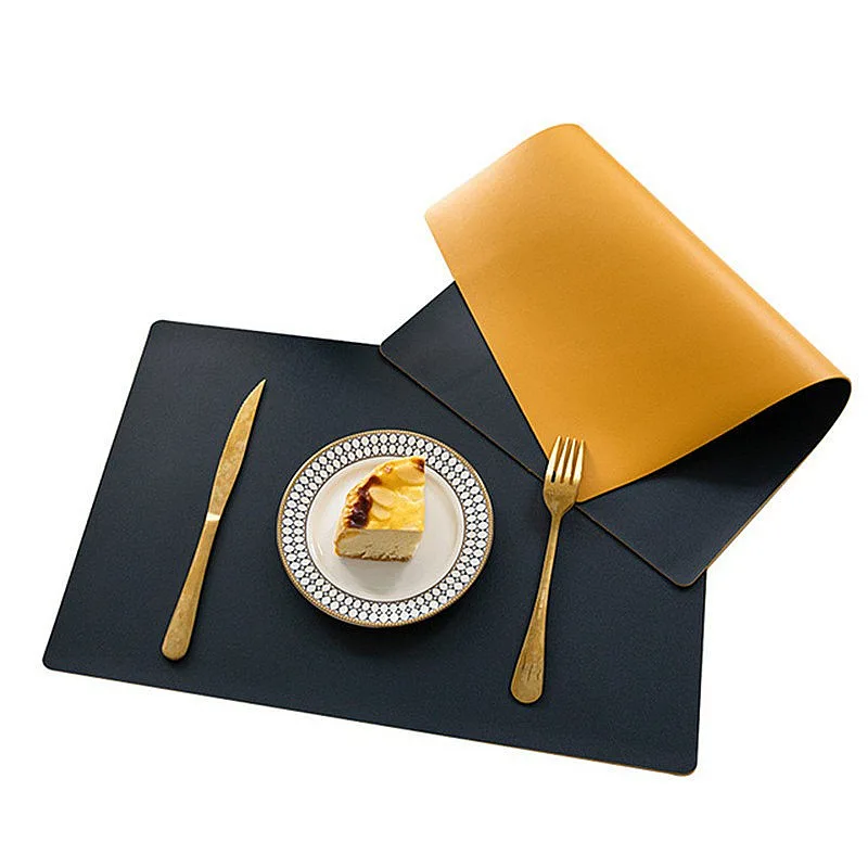 Leather placemats for home use, waterproof, oil proof, and heat-insulating. Double sided PVC Western style placemats