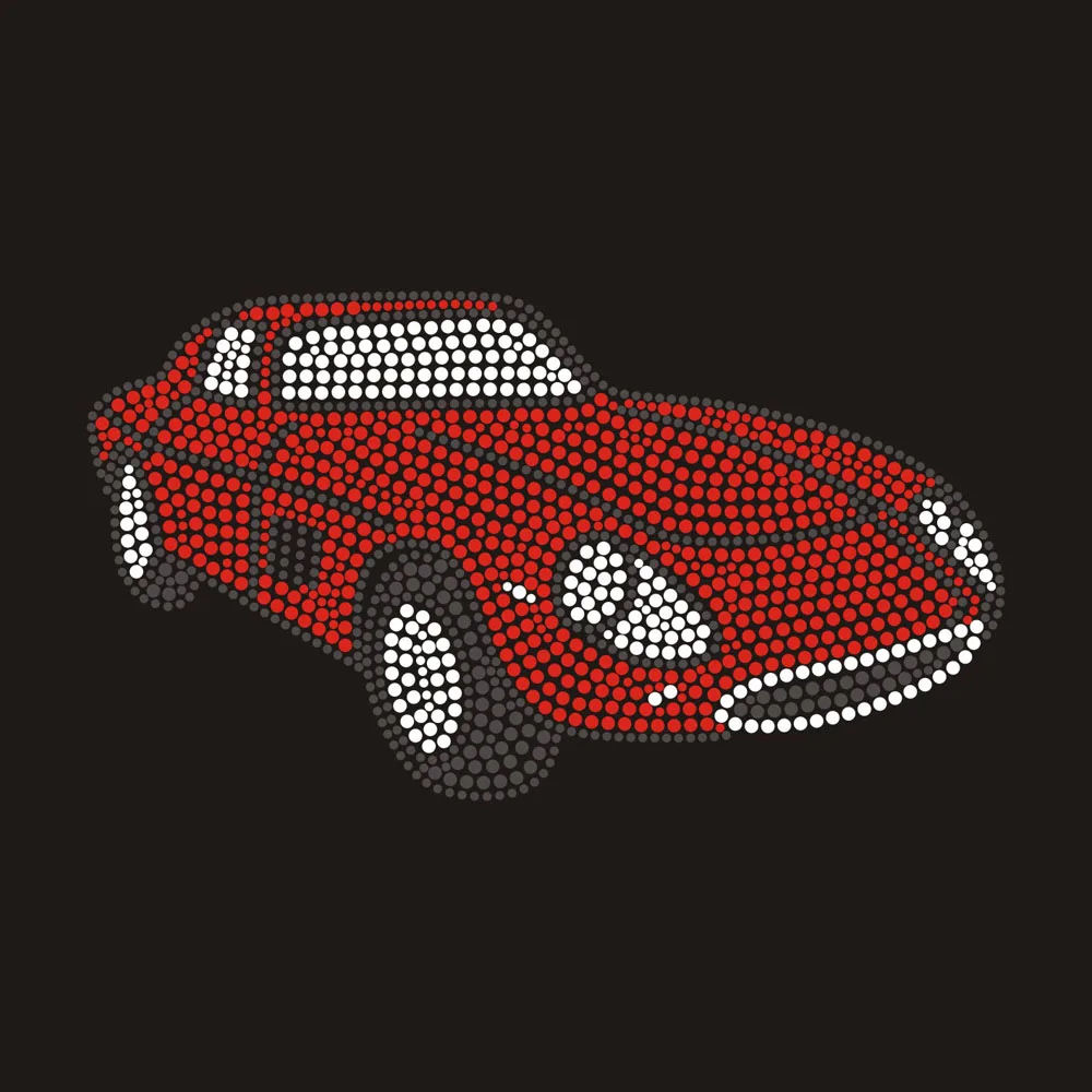 Wholesale Custom Car Designs Motifs Rhinestone Transfer Hot Fix Transfer for Shirt Hoodies
