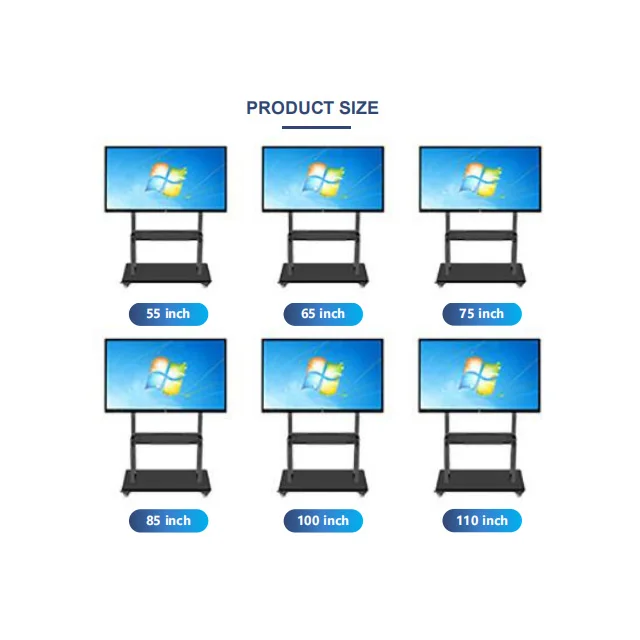 98 100 110 Inch Large Size Interactive Boards Touch Screen 4K Digital Display Smart Board For School White Board For Teaching