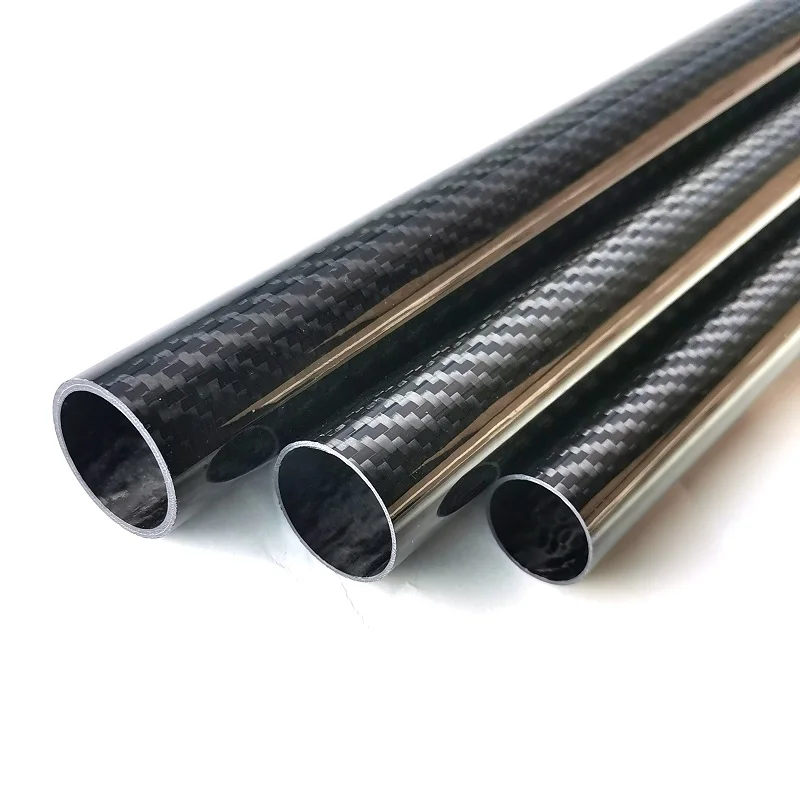 Glossy Matte Twill Finish Customized Carbon Fibre Pipe Tubes Colored Carbon Fiber Round Tube