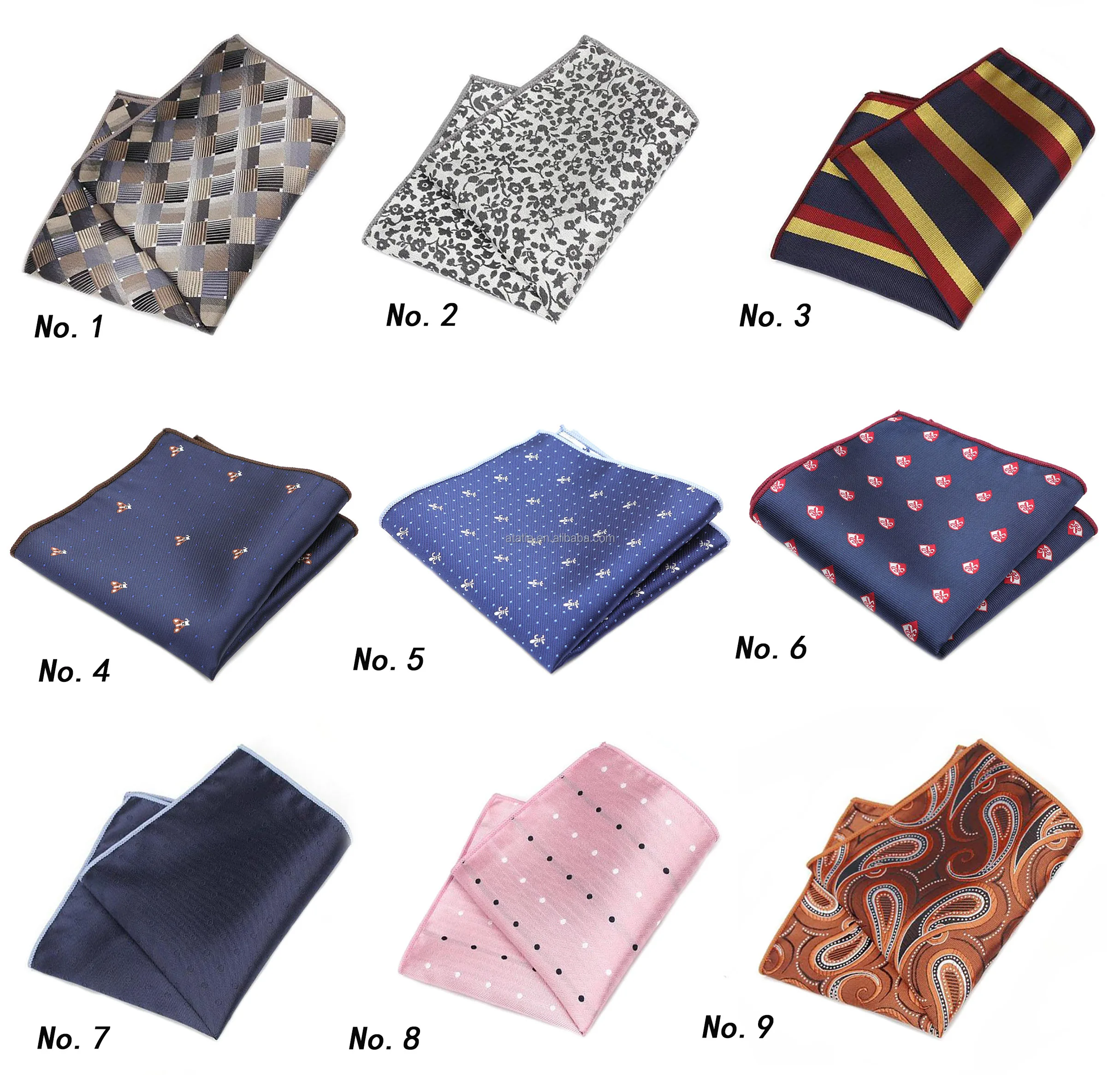 Men Suits Polyester Designer Pocket Square Woven Printing Pocket Square Hankies Business Casual Pockets