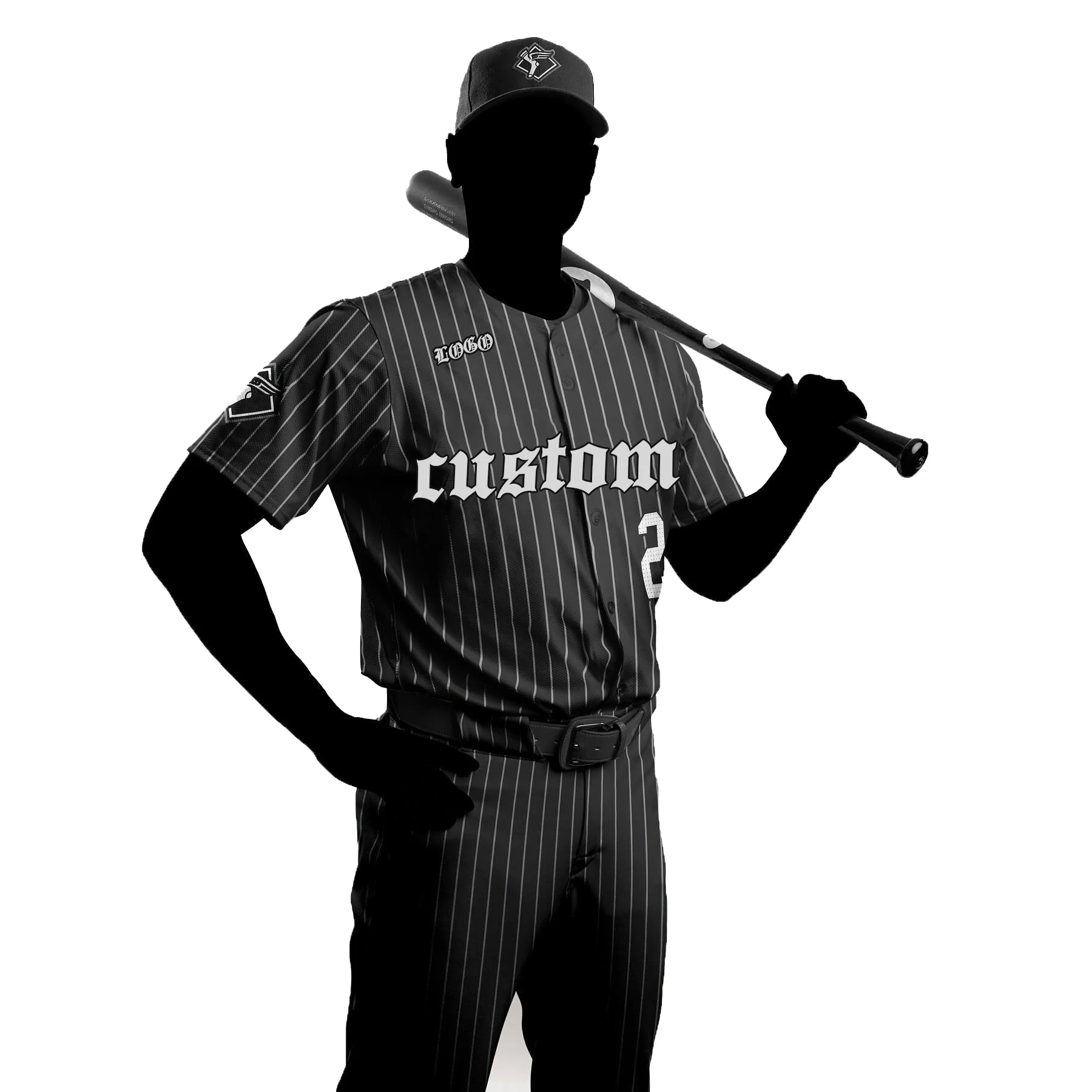Oem Custom Logo Breathable Baseball Jersey Retro Sublimation Contest Stripe Saber Toothed Tiger Player Baseball Jersey