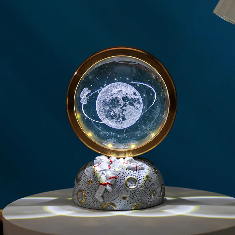 Wholesale Space Star 3d Crystal Ball Night Light 3d Laser Engraving Lamp Usb Glass Crystal Ball