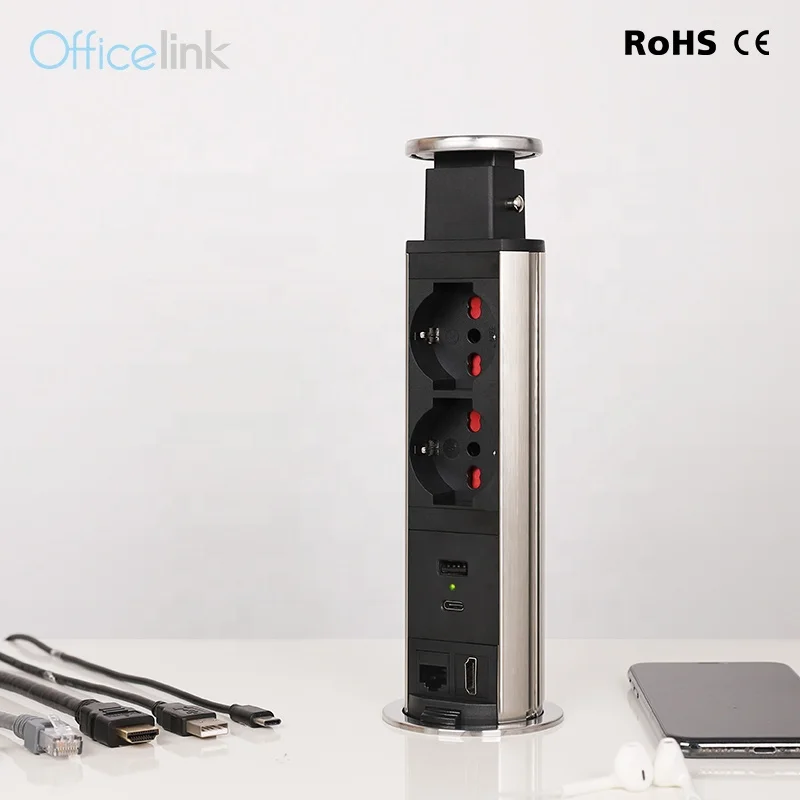 Настольное Питание USB с кабелем для передачи данных и итальянскими розетками Schuko