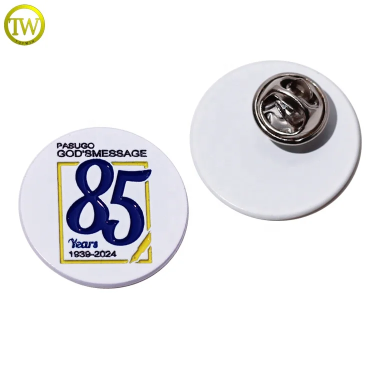 Custom garment label pins supplier die casting clothing accessory enamel logo button badge with butterfly pins