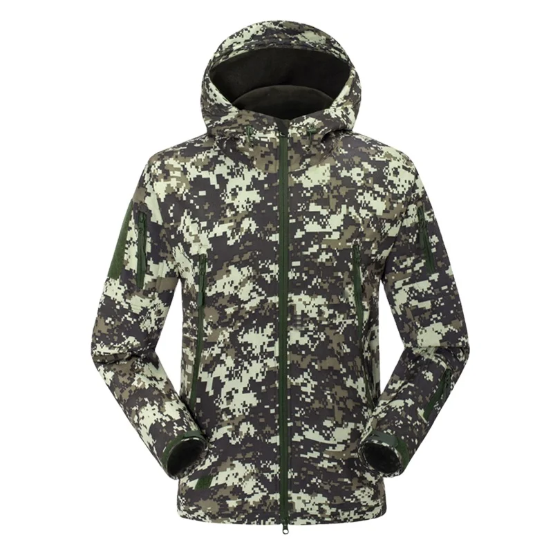 Mens  Tactical Jacket Camouflage Waterproof Softshell Hoody Hiking Camping Jacket Coat Cargoes Jacket