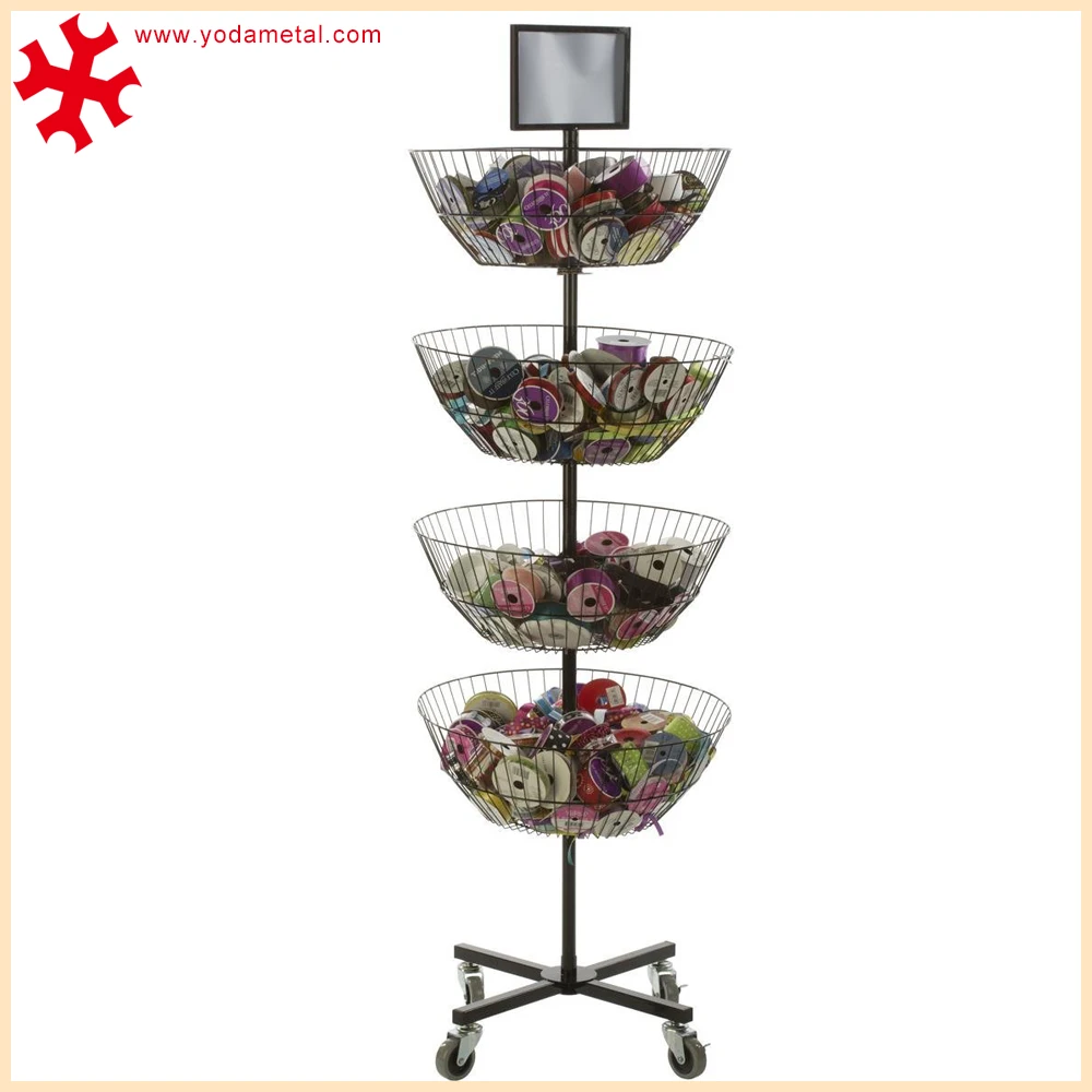 
Красота МАГАЗИН напольный стенд с корзиной полки 4 яруса вращаются по отдельности Топ владельца знака, замок колес 