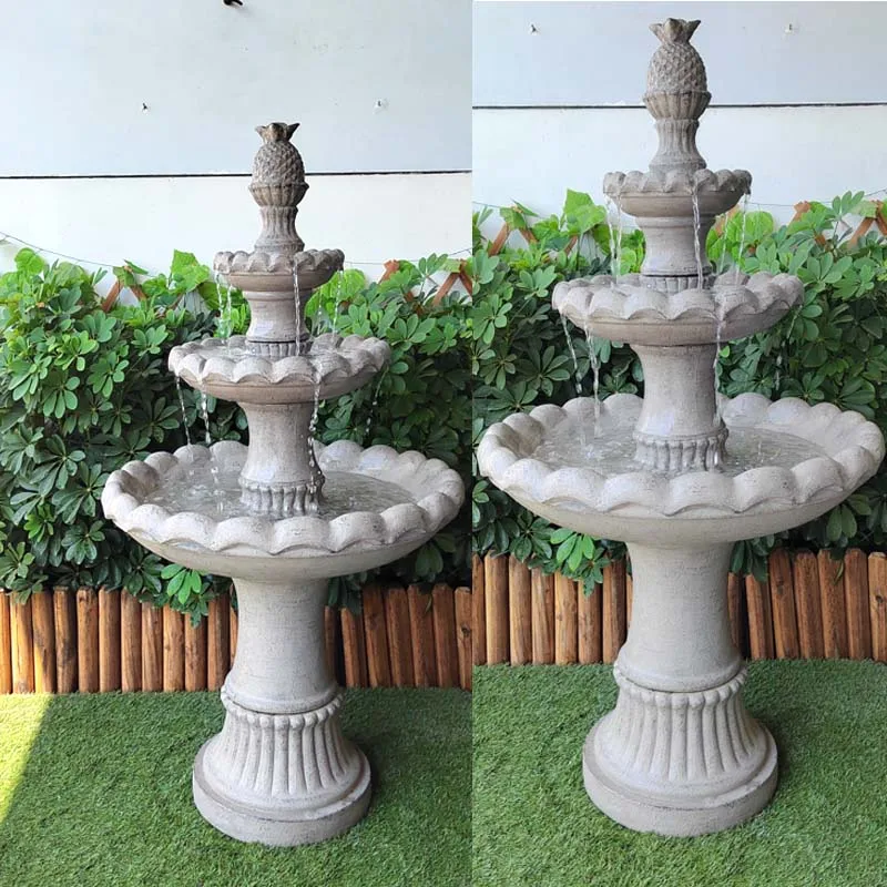 Large 4 Tiers Waterfalls Water Fountain Feature For Decoration Outdoor Garden