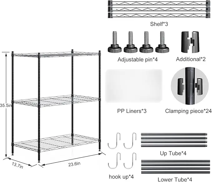 3 Tier Storage Good Quality China Chrome Shelf Metal Rack Wire Shelving