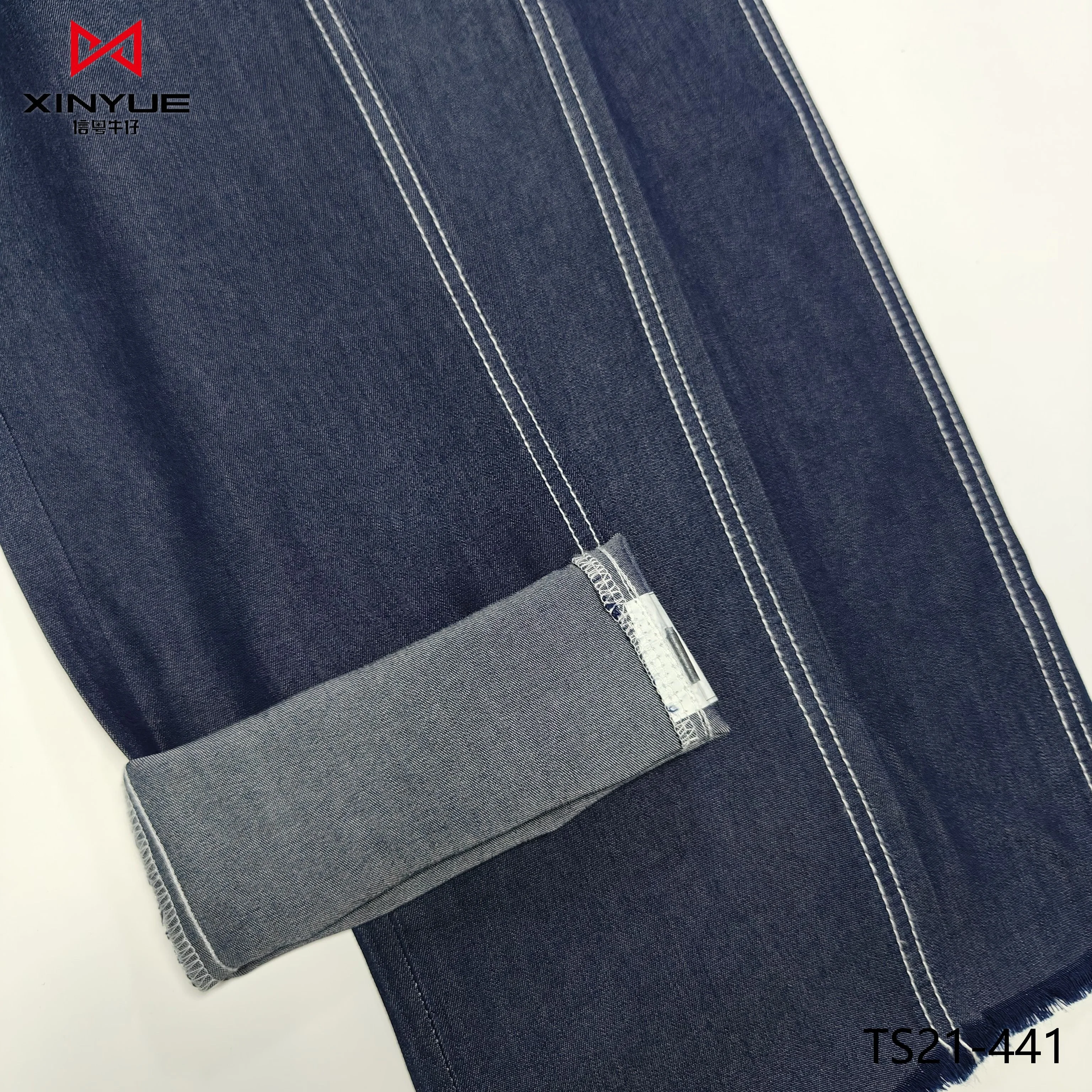 100% Tencel washless denim fabric luggage shoes pants fabric wholesale