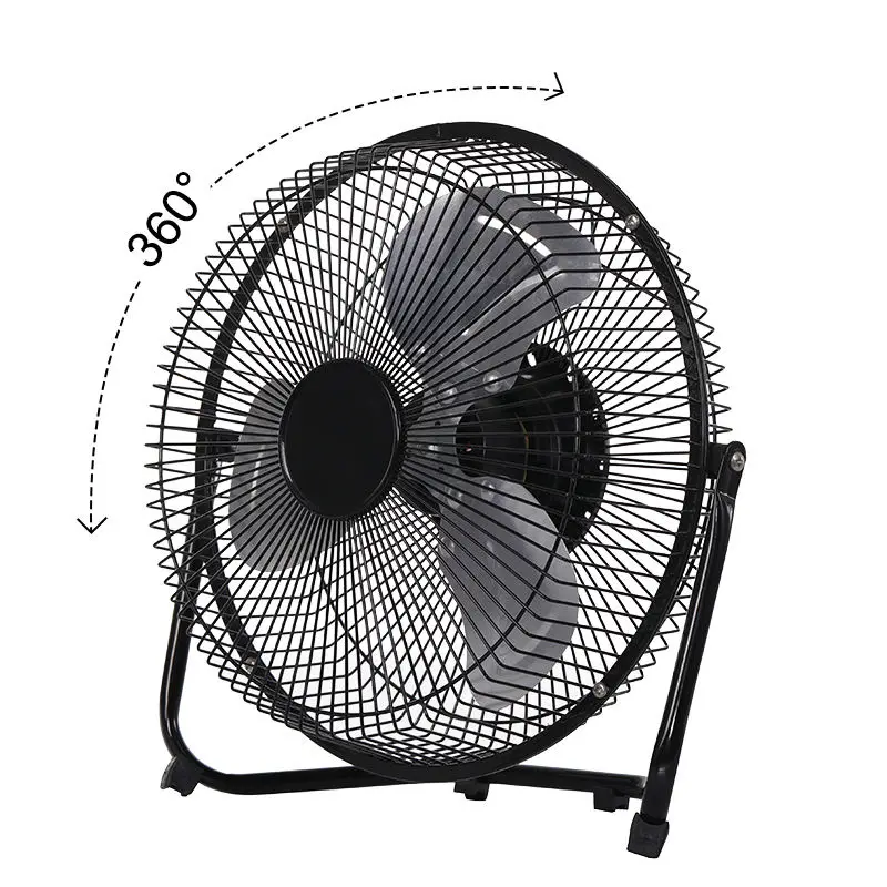 12V Brushless DC Table Solar Energy System Fan Rechargeable Desk Fan Metal 9 Inch