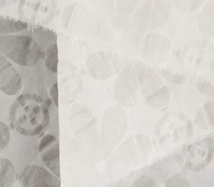 Cotton tinsel  printed fabric 100%  cotton pique crinkle sheer gauze  fabric for summer and spring clothing