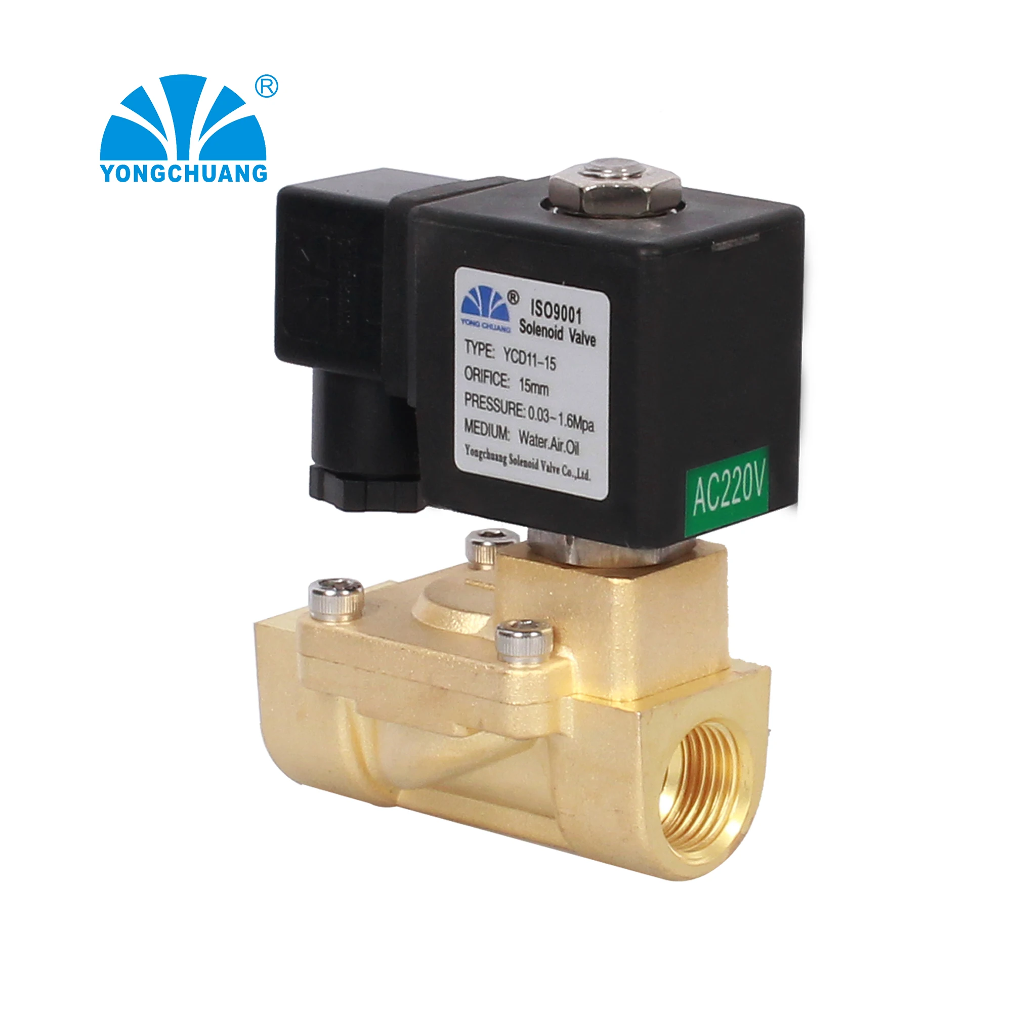 Yongchuang  YCD11/21 series CE approved diaphragm 1 inch 2 inch water air stainless steel solenoid valve