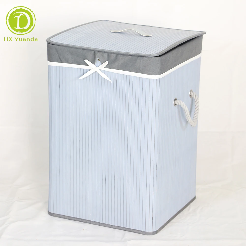 2022 New Arrival Custom Fabric Laundry Basket Large Bamboo Woven Laundry Basket With Lid