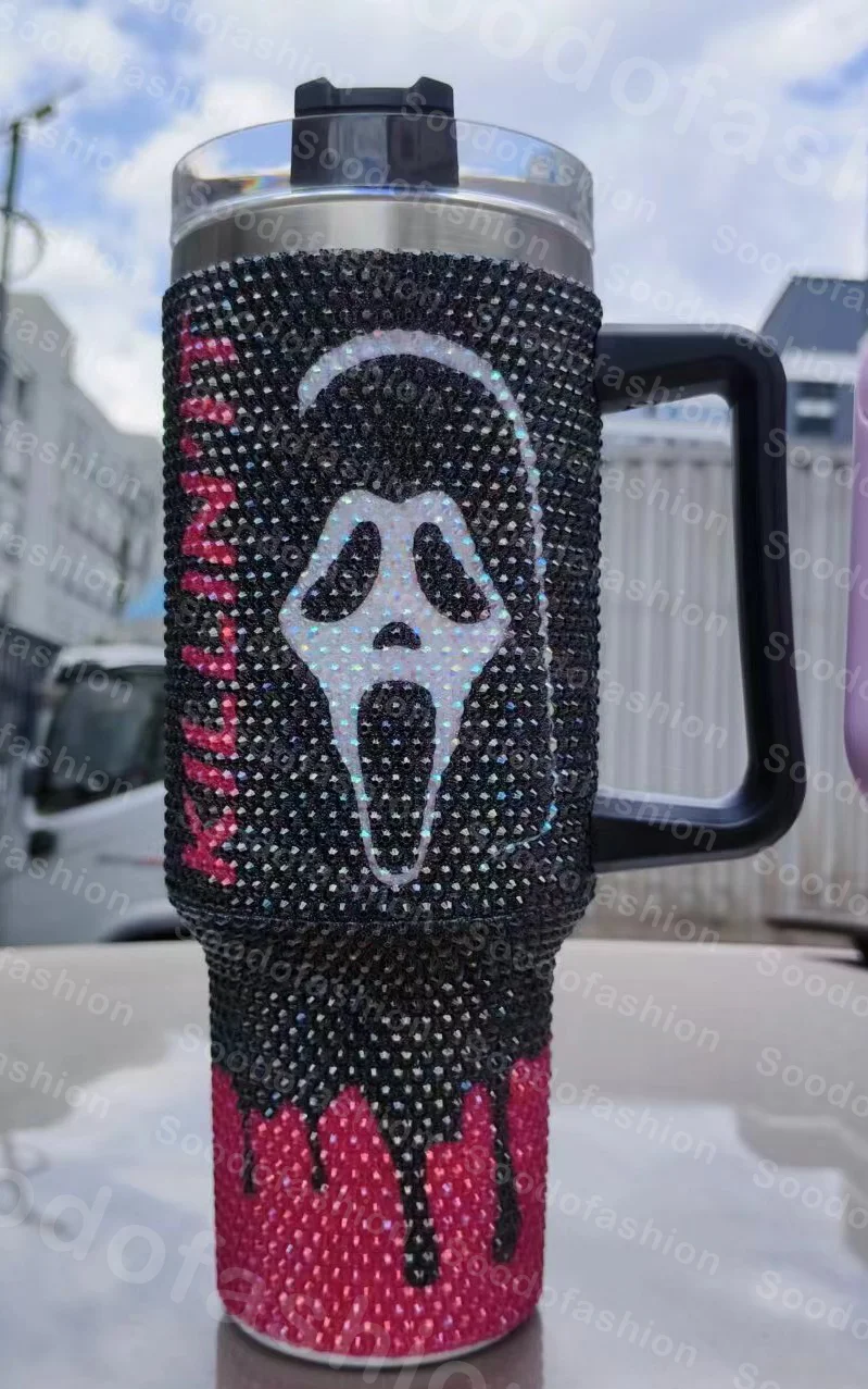 Wholesale High Quality Customizable Christmas Cartoon Student Stainless Steel 40oz Handheld Vacuum Car Cup with Straw