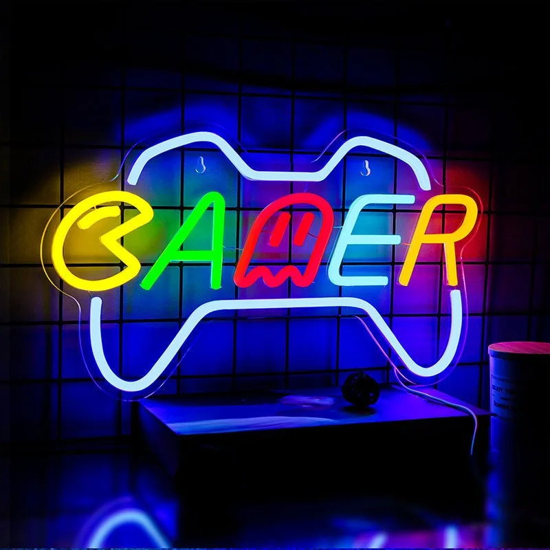 Factory Customized Usb Connection Neon Lamp Acrylic Gamepad Neon Sign For Gamer Room