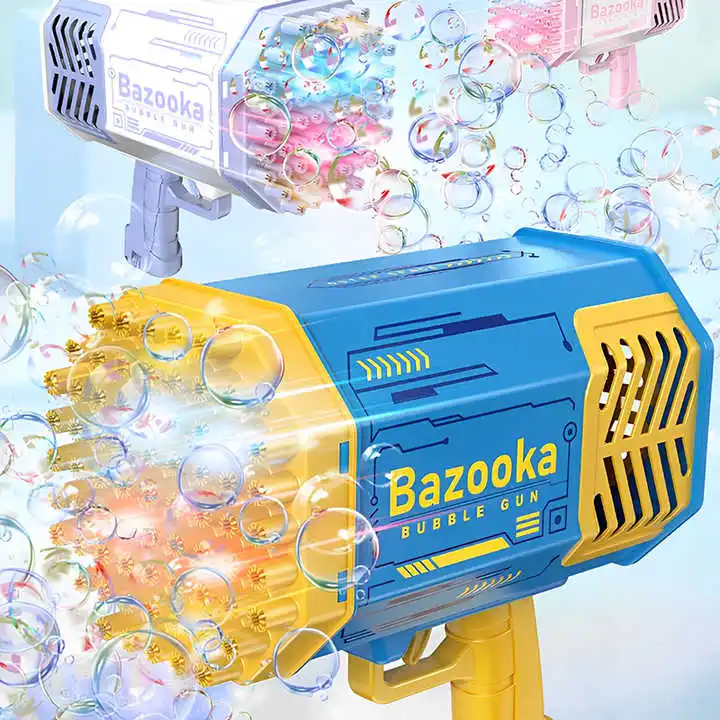 Bazooka Electric Shooter Toy Bubble Maker Automatic Bubble Gun Machine Soap Gun Big Kids Rocket 69 Holes summer games
