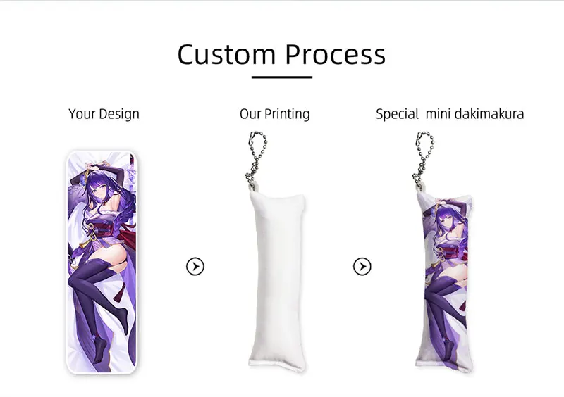 Factory cheap price  custom printed Mini Cute Dakimakura anime keychain Doll Keychains