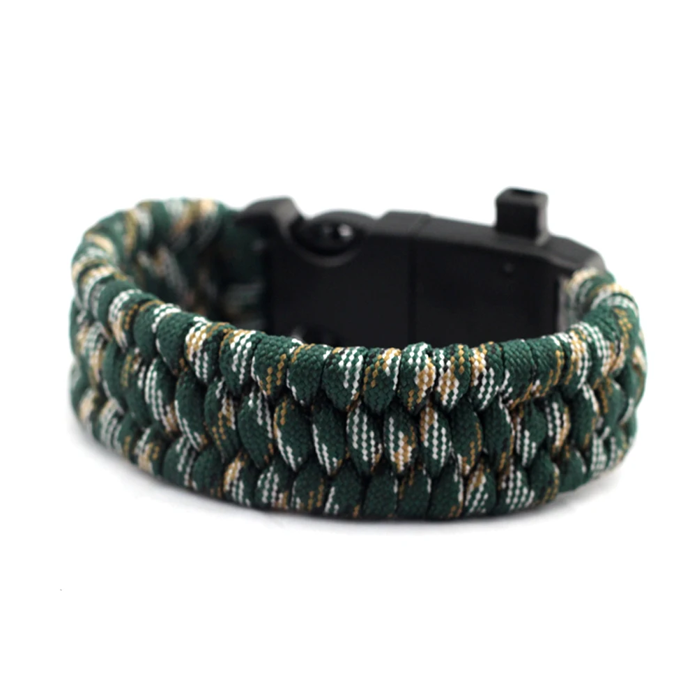 2020 Hot Laser Logo On Blade First Aid Model SOS LED Light Compass Whistle Flashing Paracord Survival Bracelet