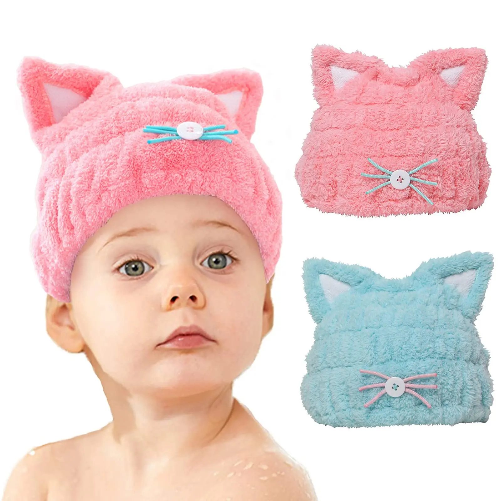 Cute Animal Large Microfiber Hair Towel Wrap for Children Super Absorbent Quick Dry Hair Drying Towels