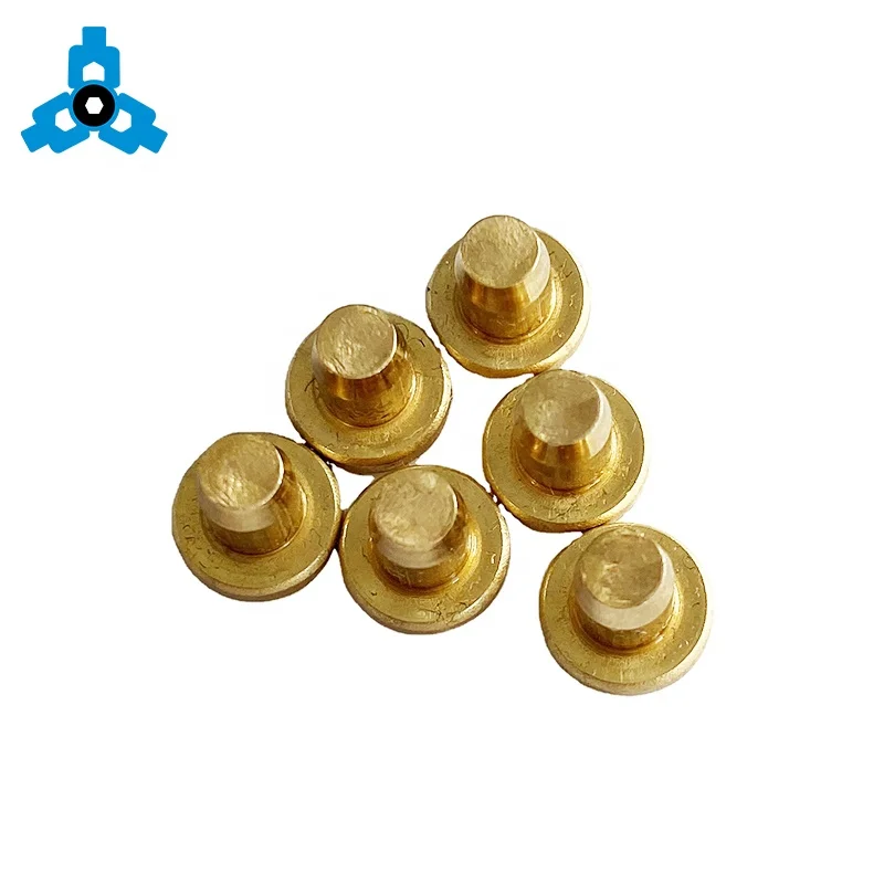 custom hardware screws Solid Pure Copper  Blind Rivets Brass Flat Round Head Metal Pin OEM rivet screw