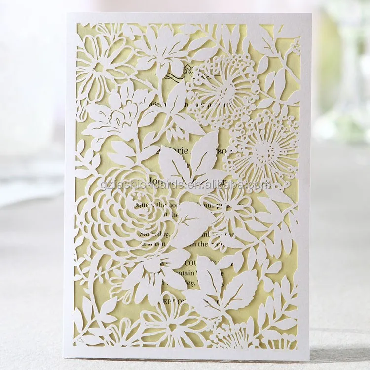 Elegant Wedding Invitation Program Booklet With Laser Cut Cover And Ribbon birthday invitation cards menu cards