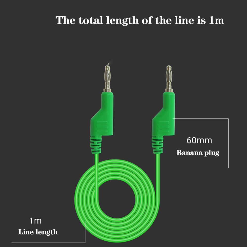 5PCS 4mm Banana Plug to Alligator Clip Crocodile Test Lead Kit Multimeter Cable 1M Wire 1000V/15A