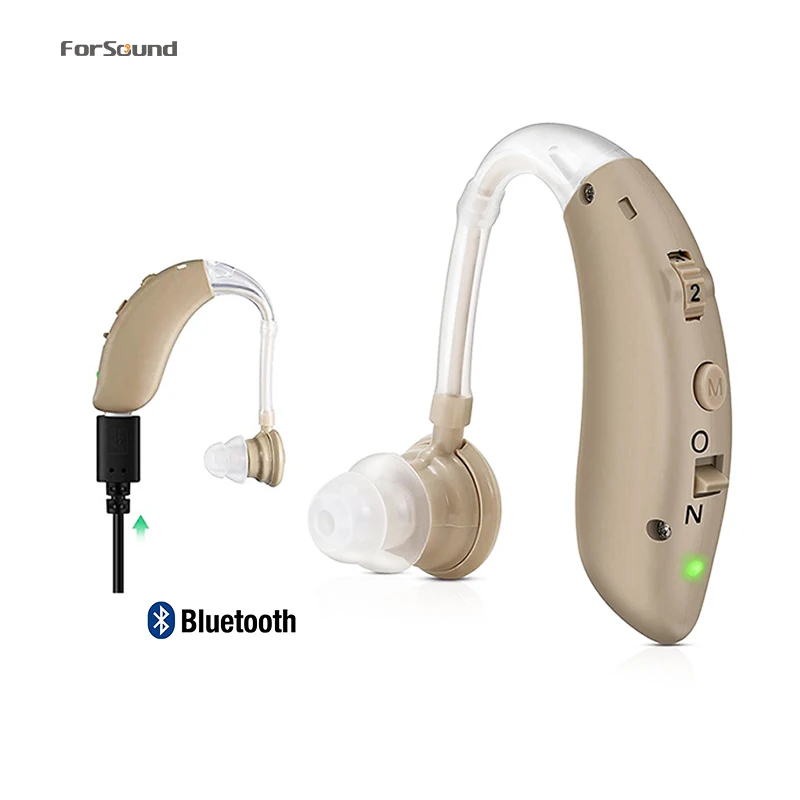 USB зарядка перезаряжаемый слуховой аппарат BTE усилитель звука для пожилых людей-цвет