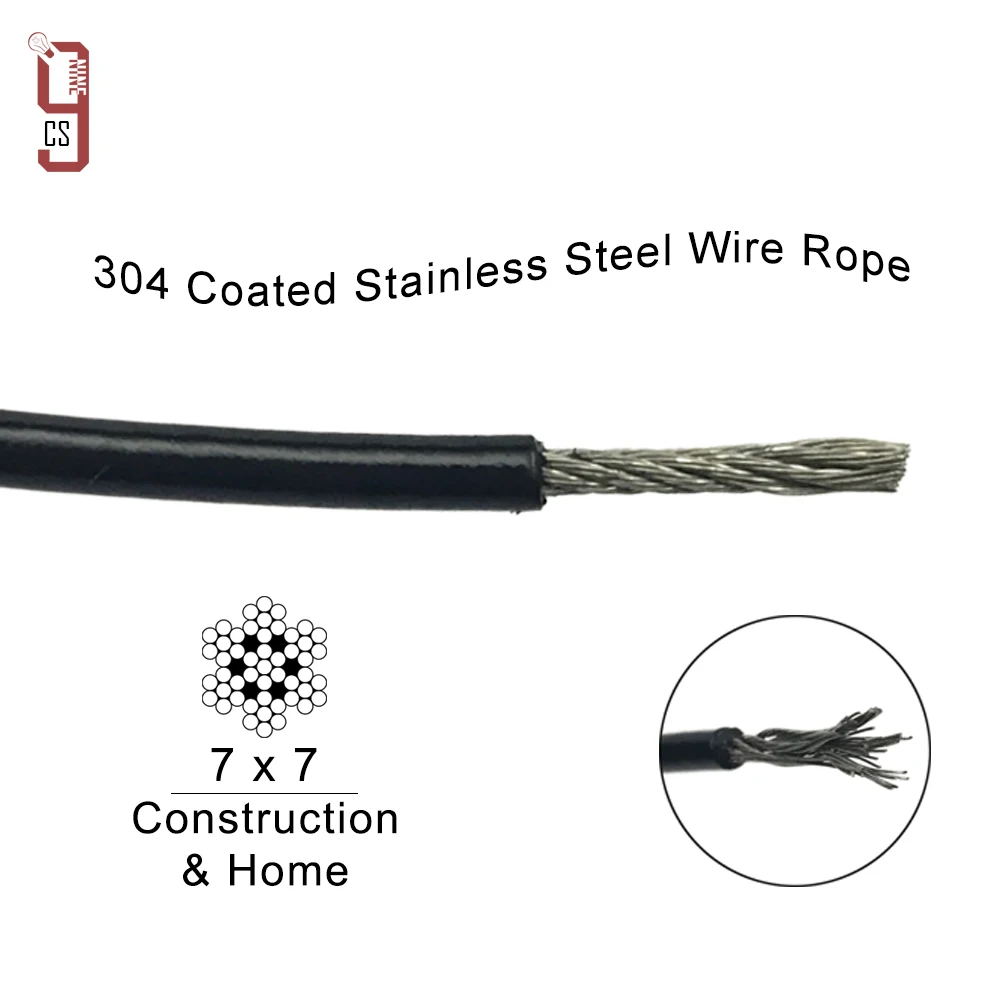 
Heavy Duty Colorful Vinyl Coated Wire Rope Steel Aircraft Cable 