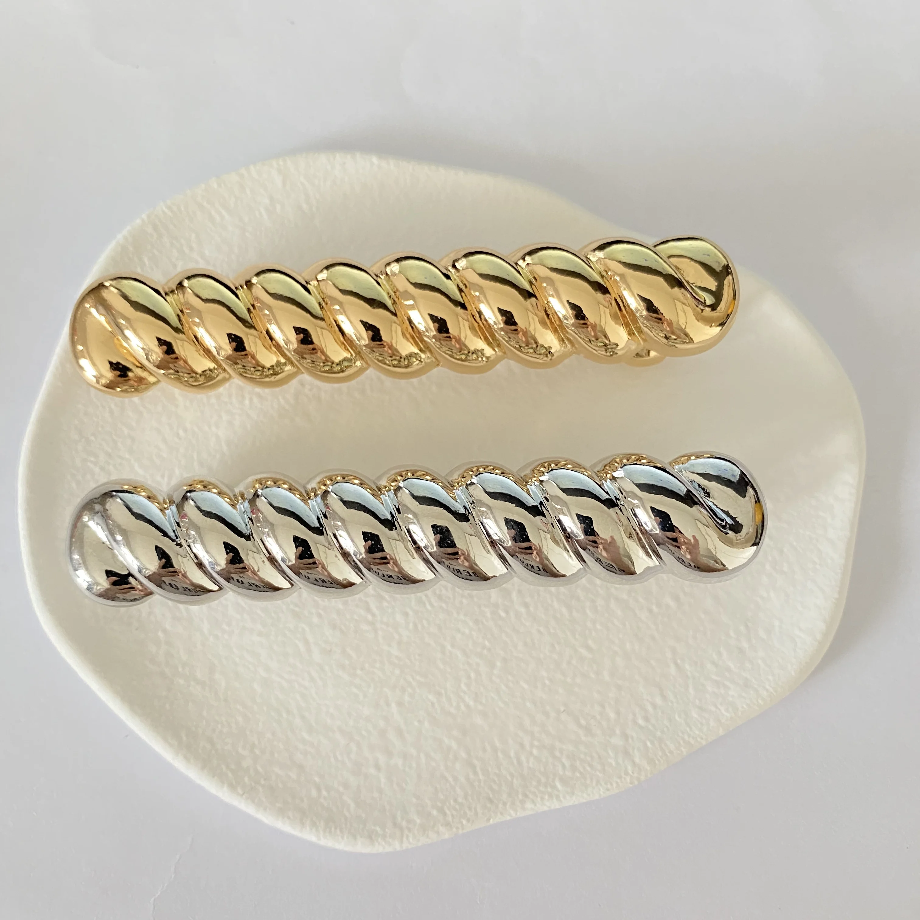 7cmx2cm Simple Rubber Band Metal Barrettes Metal Hair Ties Hair Accessories for women