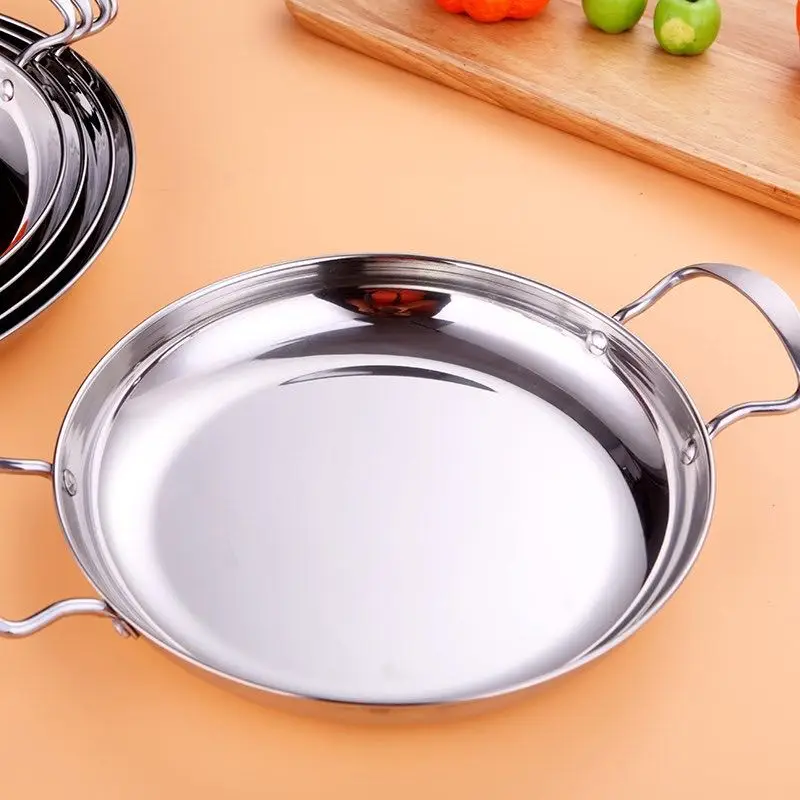 Extra large stainless steel pan large dish chicken plate restaurant special dry pot plate