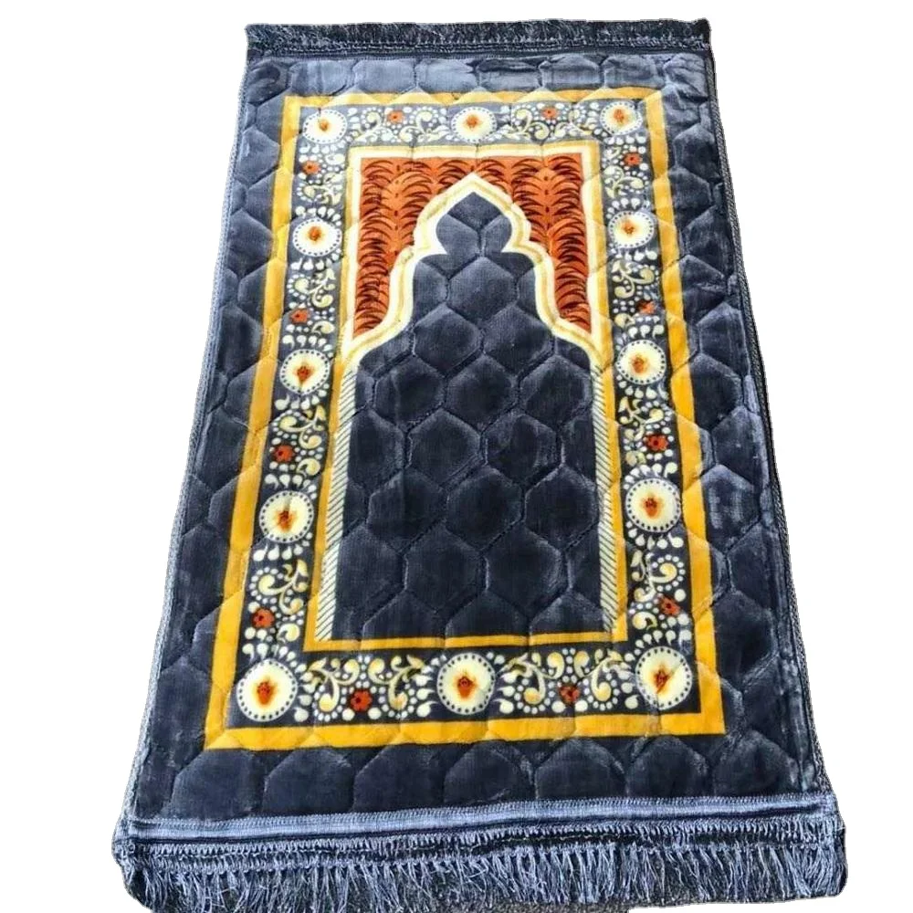 Anti slip backing raschel prayer rug islam prayer mat for muslim thick prayer rug