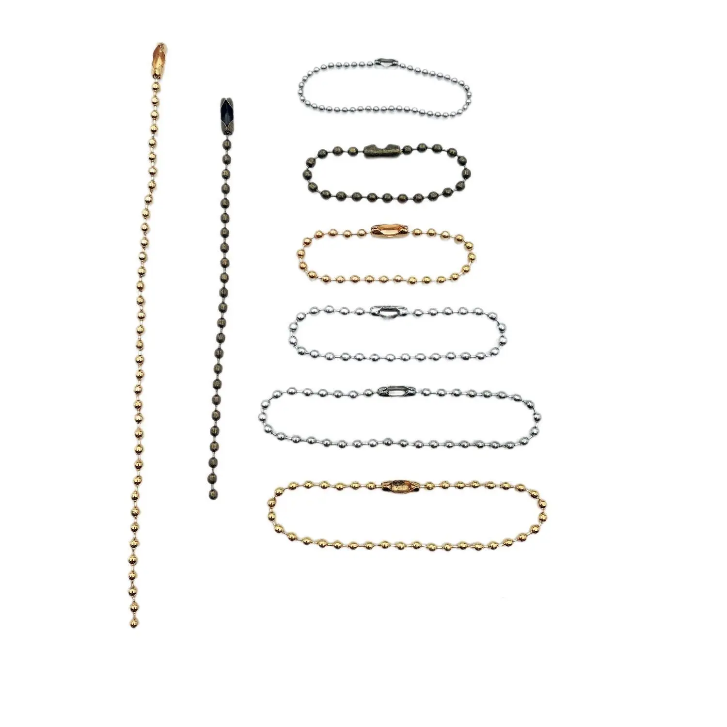Wholesale 2.4mm Diy Iron Ball Chain Pendant Nickle Gold Silver Metal Bead Chain