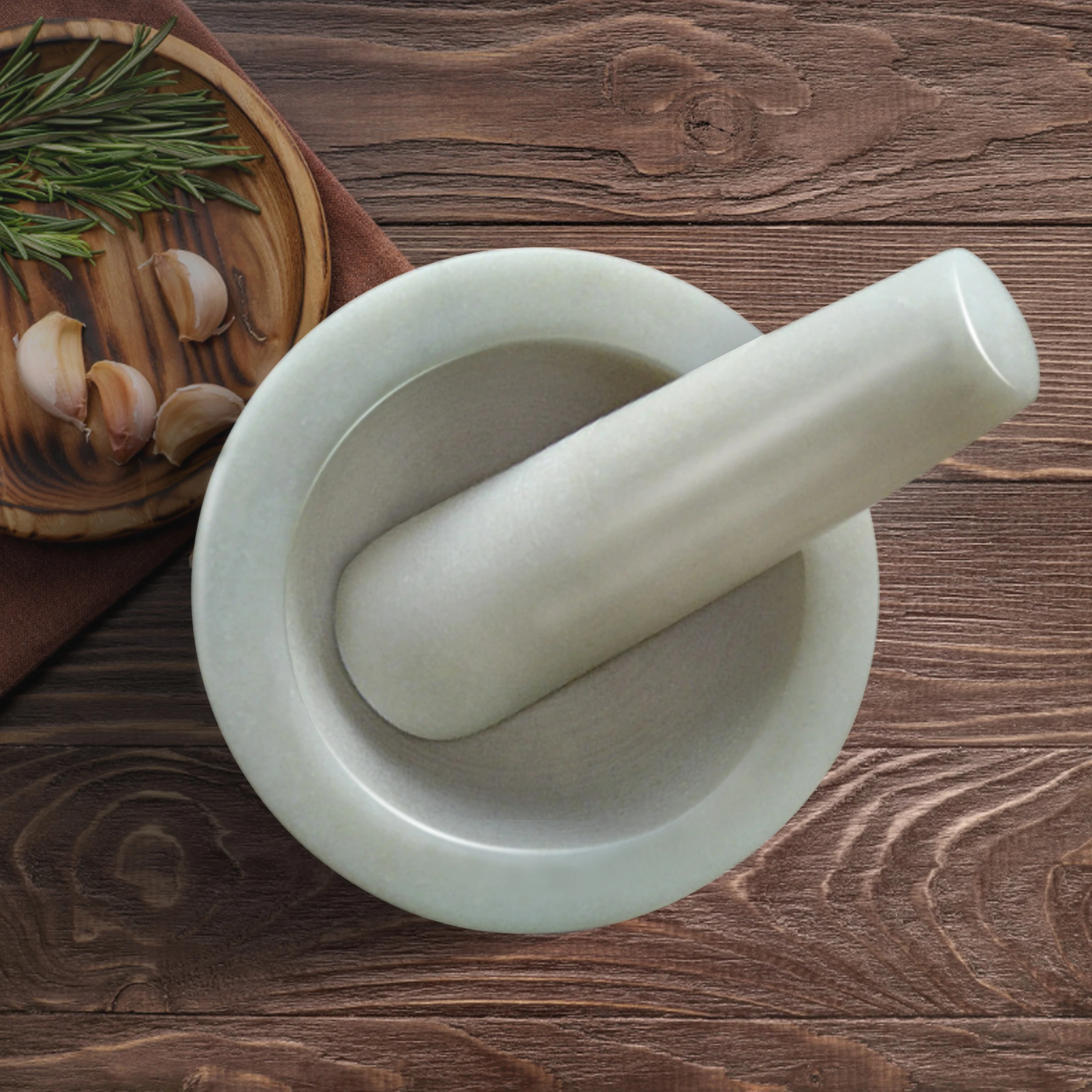 Best Price natural white marble mortar and pestle stone molcajete