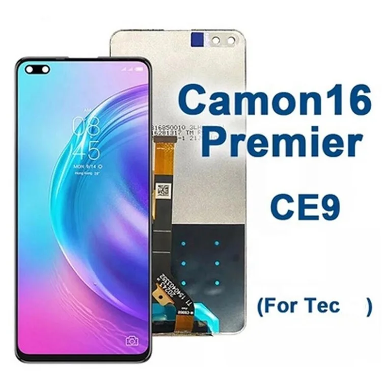 100% Tested Black 6.8 inch Full LCD Display Touch Screen Digitizer Assembly Panel Replacement For Tecno Camon 16 CE7 CE7j CE9h