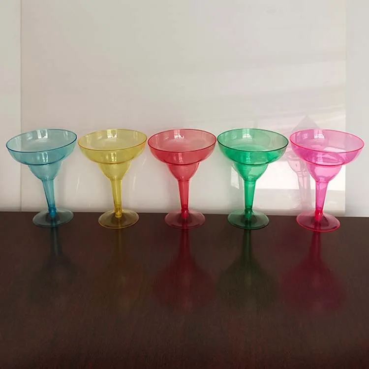 10OZ Transparent Plastic Cup PS Detachable Tall Cup Colorful Margarita Cocktail Cup