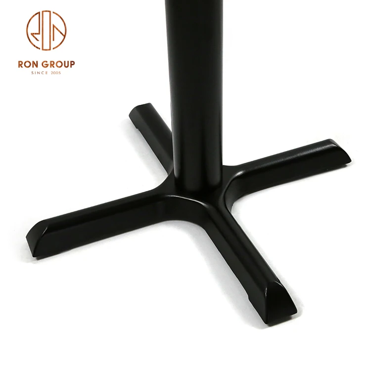 Wholesale Matte Black Restaurant Dining Table Base Cast Iron Round Tube Cross Desk Feet Coffee Table Legs