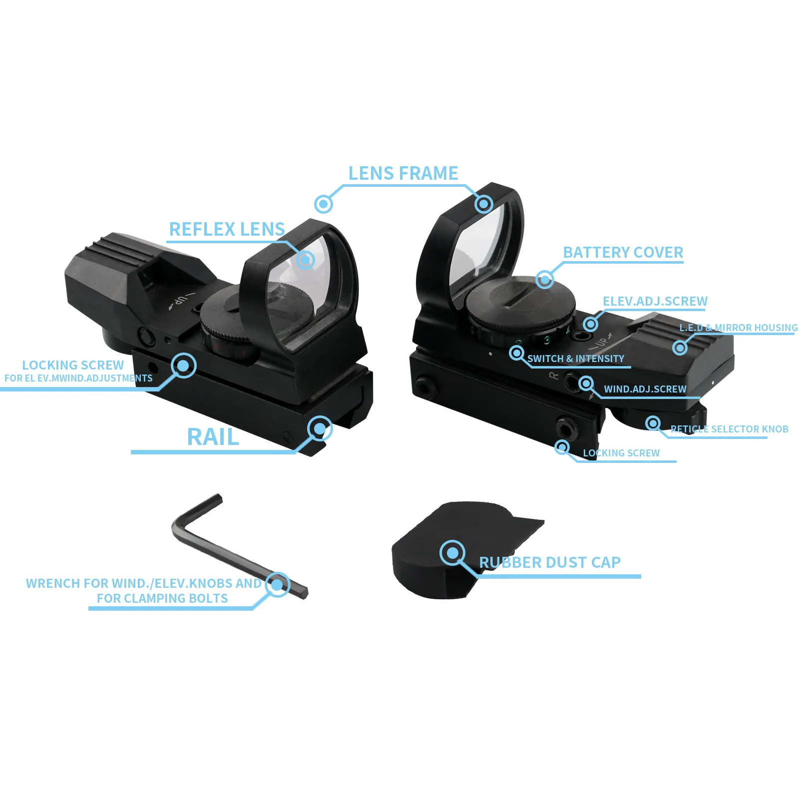 
HD101 Outdoor Hunting Tactical Sniper Rifle Holographic Reflex scope Green 20 mm / 11 mm Mount 