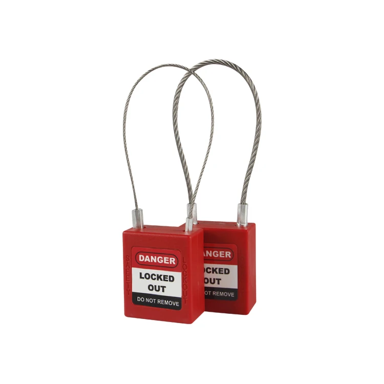 Keyed Alike Safety Padlocks with 150mm Wire cable Shackle for Industrial lockout-tagout