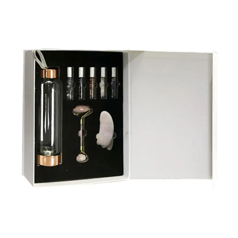 Подарок на день Святого Валентина, бутылка для воды с логотипом на заказ, не содержит Бисфенол А, спортивное стекло, Хрустальный драгоценный камень, Бамбуковая бутылка с подарочной коробкой