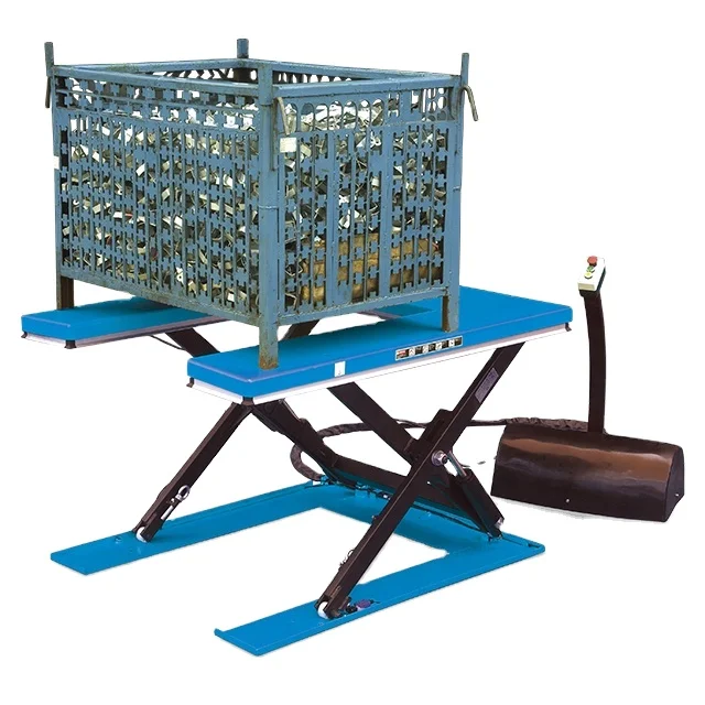 Low Profile 1.0/1.5tons U-shape Stationary Electric Lift Table Min. Height 85mm 105mm Ground-mounted Automatic Platform Lifter