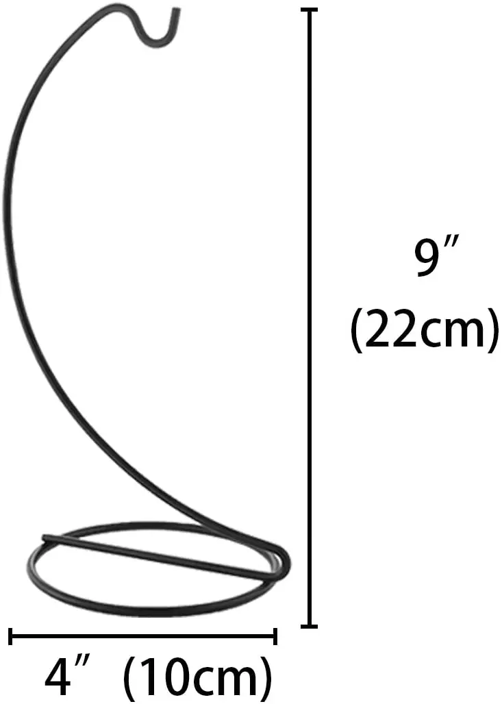 Black Iron Hanging Stand Rack Holder for Hanging Glass Globe Air Plant Terrarium, Witch Ball, Christmas Ornament