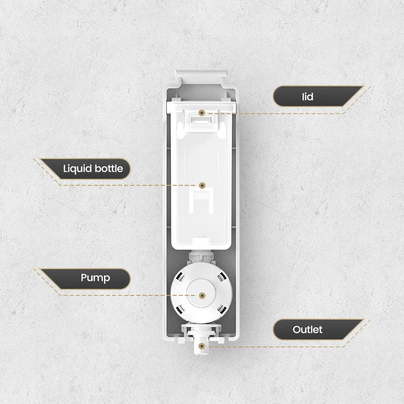 Non Drilling Liquid Dispenser Hotel Manual Press Gel Spray Soap Dispenser Wall Mount