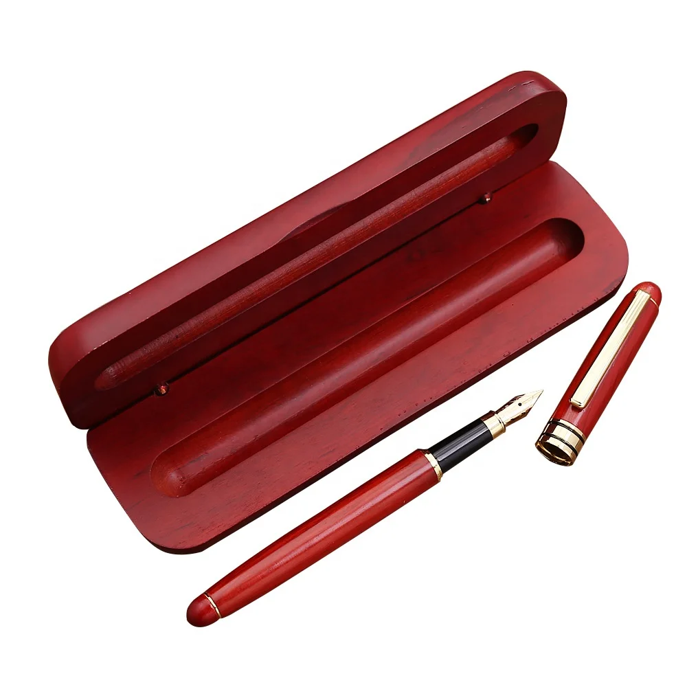 Factory classic wooden fountain pen ball pen case gift set