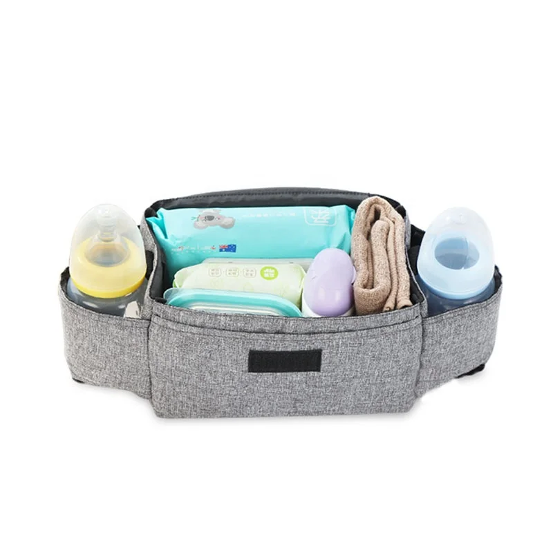 Wholesale Baby Trolley Storage Bag Stroller Buggy Pushchair Organizer Hanging Basket Mommy Nappy Bag With Hook Accessories