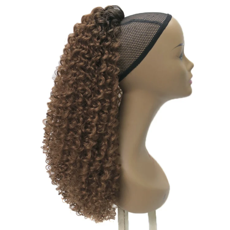 Novelties Cheap Synthetic Rabo De Cavalo Female Kinky Curly drawstring ponytails For Black Women