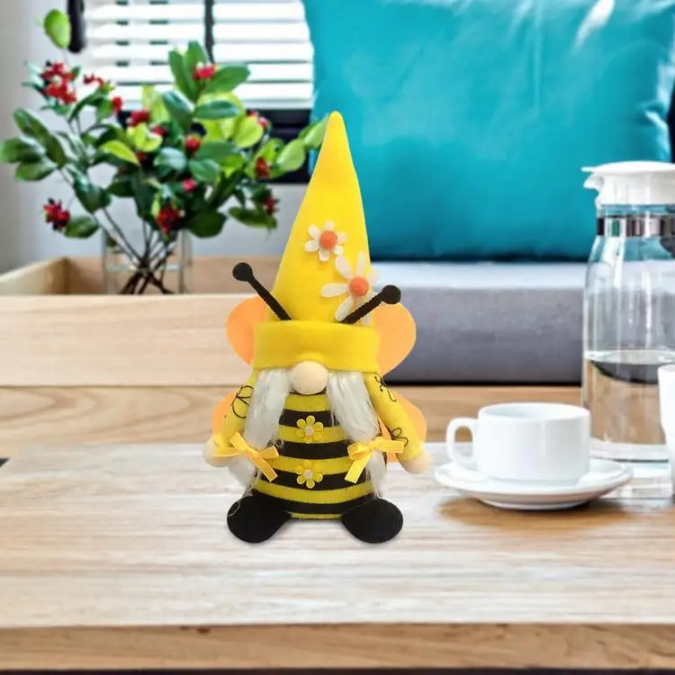 
Bee Home Decoration Festival Decorative Plush Gnome Doll Bee Festival Wings Bee Faceless Dwarf Old Man Doll 