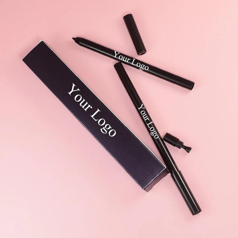 Cream eye liner pencil logo printing vegan waterproof long lasting creamy eyeliner black liner private label