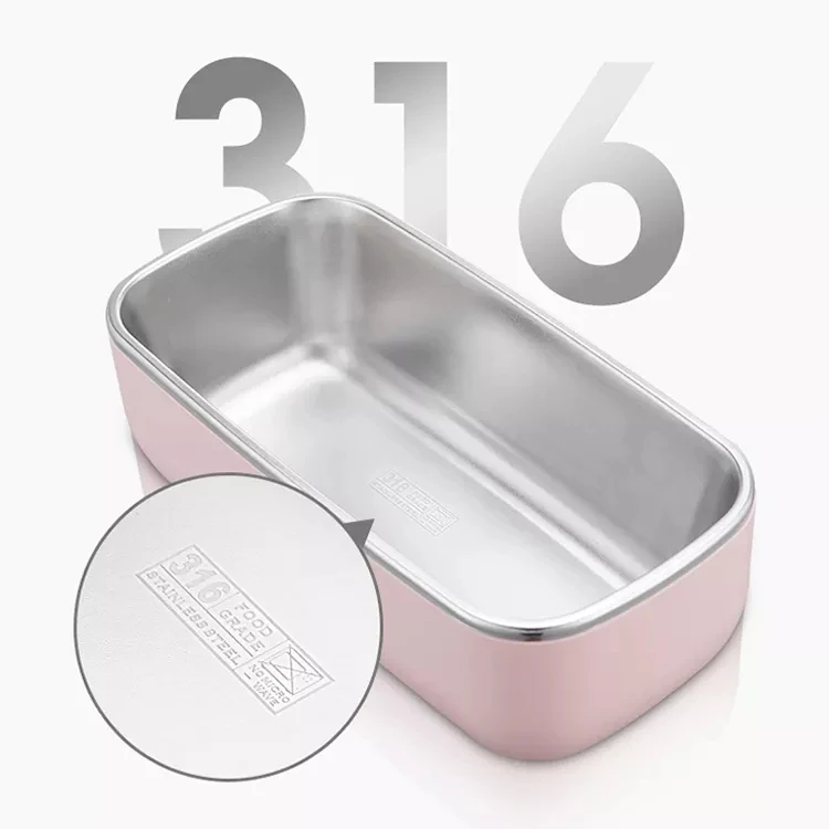 Classic Stainless Steel Home Office Lunchbox Bento Box With Heater