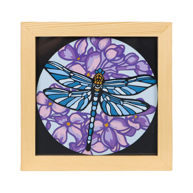 Wholesale Customized Eco Friendly 3D Shadow Box Frame Night Light  Wood Shadow Box